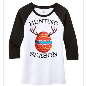 Hunting Season Deer Easter Egg Women's Tri-Blend 3/4-Sleeve Raglan Shirt