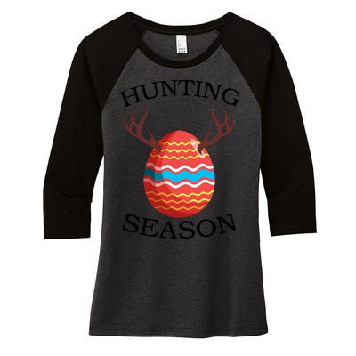 Hunting Season Deer Easter Egg Women's Tri-Blend 3/4-Sleeve Raglan Shirt