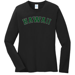 Hawaii USA Patriotic Birthday School University Gift Ladies Long Sleeve Shirt