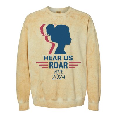 Hear Us Roar Vote 2024 Colorblast Crewneck Sweatshirt