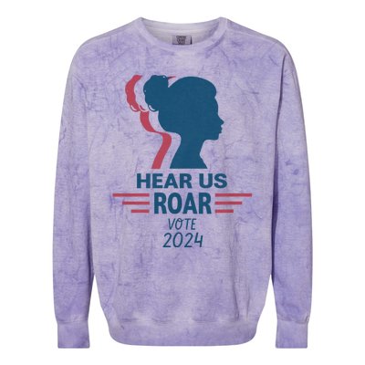 Hear Us Roar Vote 2024 Colorblast Crewneck Sweatshirt