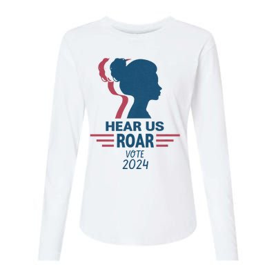 Hear Us Roar Vote 2024 Womens Cotton Relaxed Long Sleeve T-Shirt