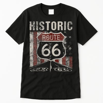 Historic U.S.A. Route 66 Highway Vintage America Road Tall T-Shirt