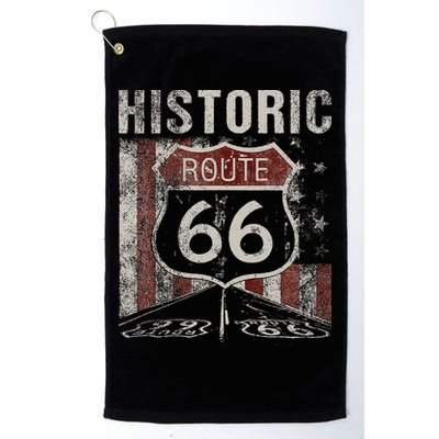 Historic U.S.A. Route 66 Highway Vintage America Road Golf Towel