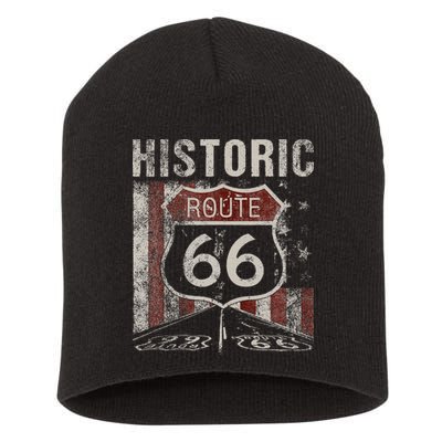 Historic U.S.A. Route 66 Highway Vintage America Road Short Acrylic Beanie