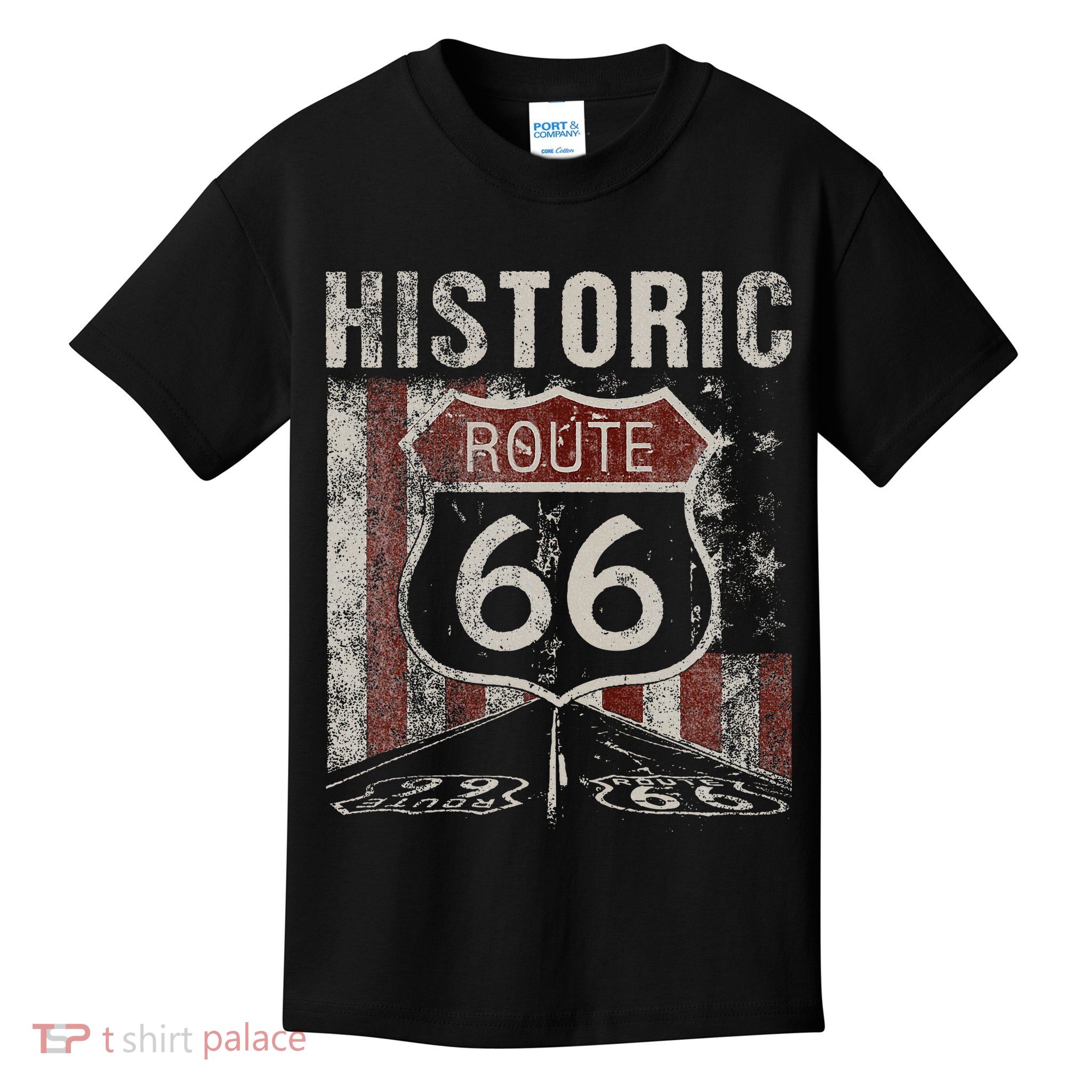 Historic U.S.A. Route 66 Highway Vintage America Road Kids T-Shirt