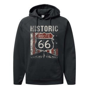 Historic U.S.A. Route 66 Highway Performance Fleece Hoodie