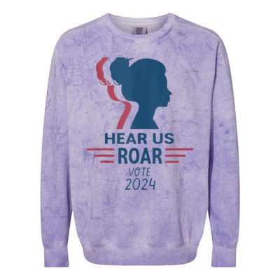 Hear Us Roar Vote 2024 Colorblast Crewneck Sweatshirt