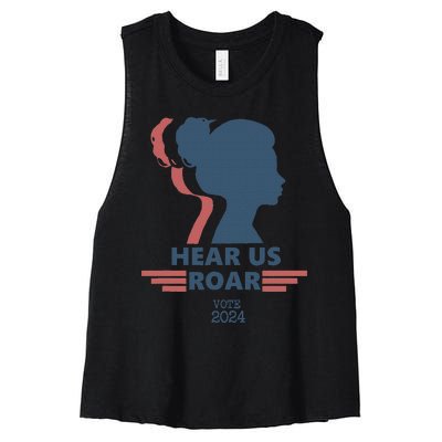 Hear Us Roar Vote 2024 Empowerment Women's Racerback Cropped Tank