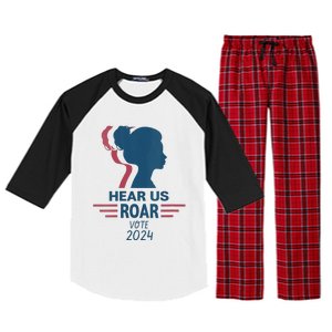 Hear Us Roar Vote 2024 Right Raglan Sleeve Pajama Set