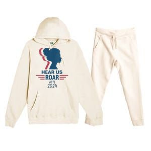 Hear Us Roar Vote 2024 Right Premium Hooded Sweatsuit Set