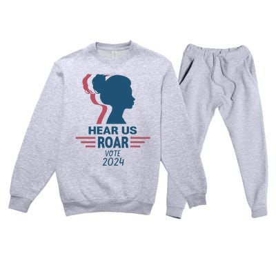 Hear Us Roar Vote 2024 Premium Crewneck Sweatsuit Set