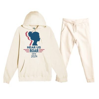 Hear Us Roar Vote 2024 Premium Hooded Sweatsuit Set