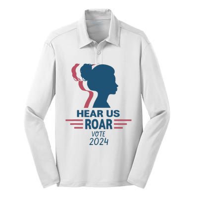 Hear Us Roar Vote 2024 Silk Touch Performance Long Sleeve Polo