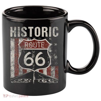 Historic U.S.A. Route 66 Highway Vintage America Road Sign 11oz C Handle Ceramic Mug