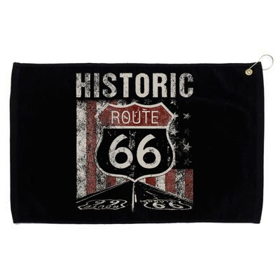 Historic U.S.A. Route 66 Highway Vintage America Road Sign Grommeted Golf Towel