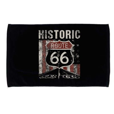 Historic U.S.A. Route 66 Highway Vintage America Road Sign Microfiber Hand Towel