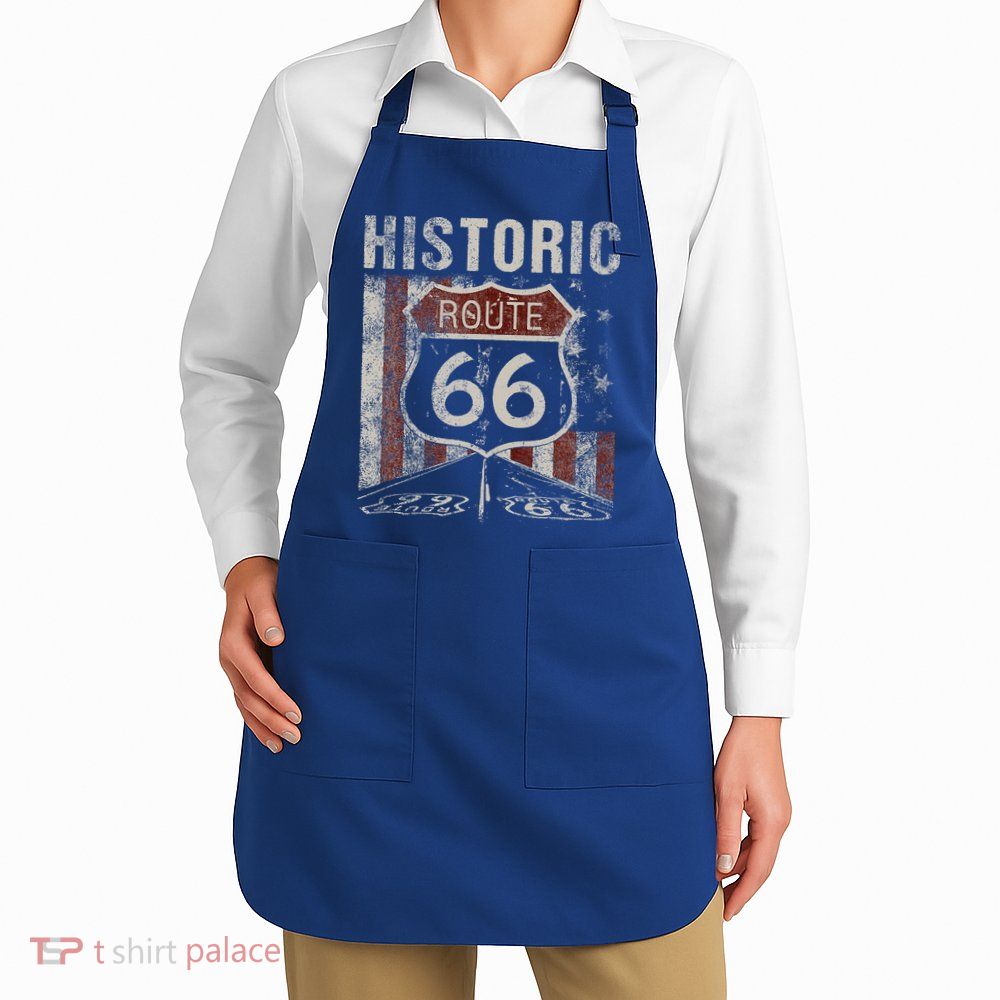 Historic U.S.A. Route 66 Highway Vintage America Road Sign Apron