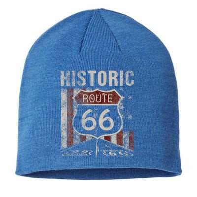 Historic U.S.A. Route 66 Highway Vintage America Road Sign Sustainable Beanie