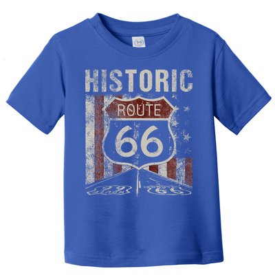 Historic U.S.A. Route 66 Highway Vintage America Road Sign Toddler T-Shirt