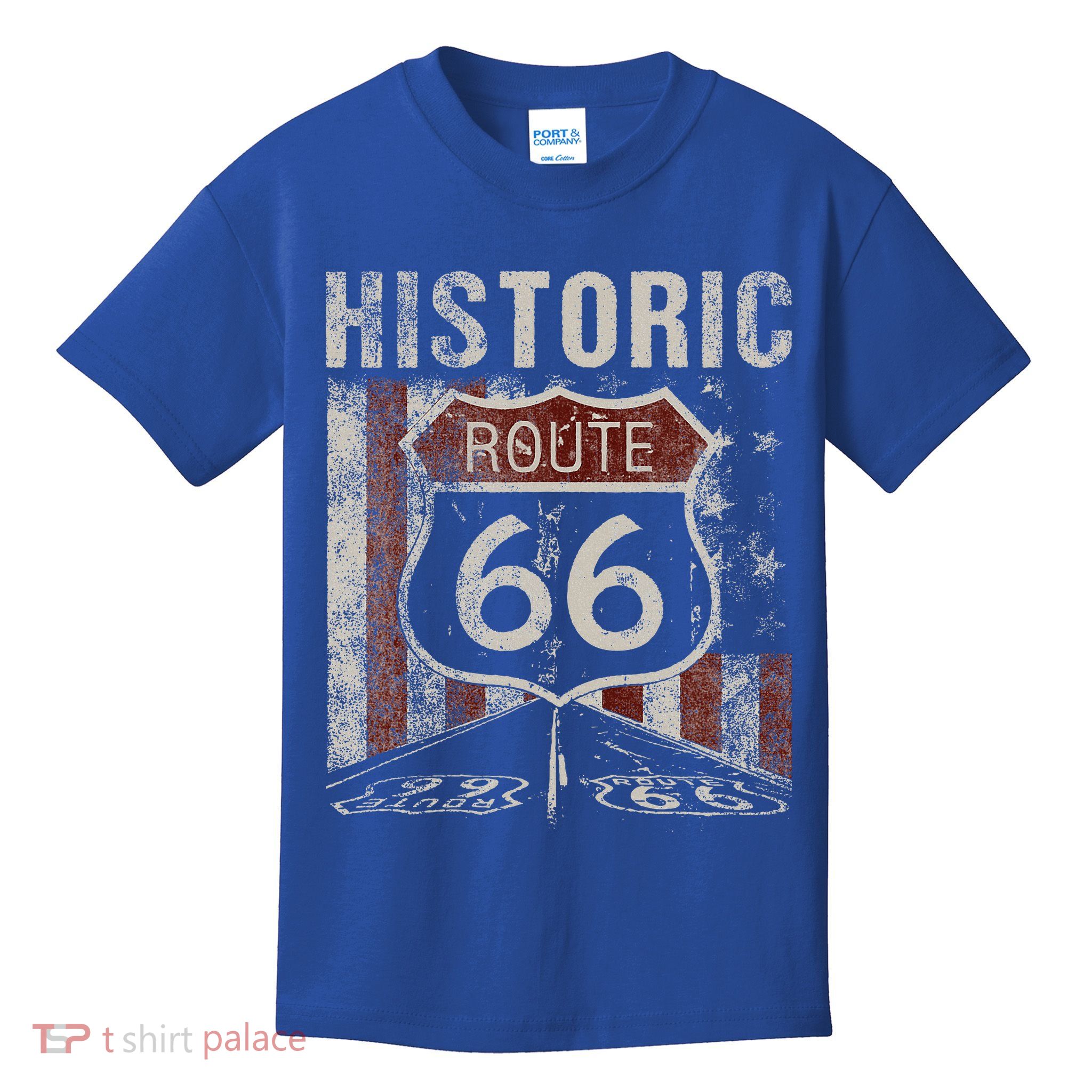 Historic U.S.A. Route 66 Highway Vintage America Road Sign Kids T-Shirt