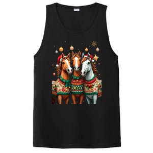 Horses Ugly Sweters Christmas Xmas Horse Lover Horse Meaningful Gift PosiCharge Competitor Tank