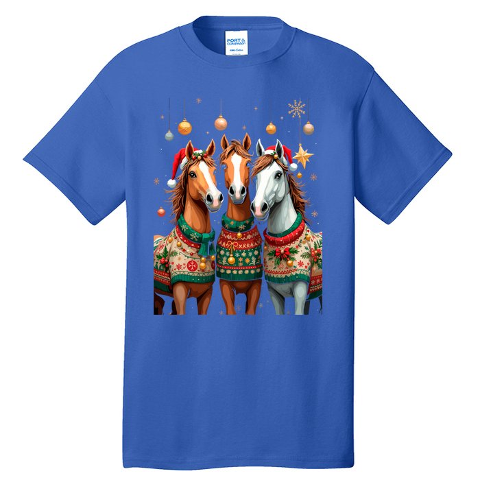 Horses Ugly Sweters Christmas Xmas Horse Lover Horse Meaningful Gift Tall T-Shirt