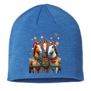 Horses Ugly Sweters Christmas Xmas Horse Lover Horse Meaningful Gift Sustainable Beanie