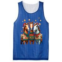 Horses Ugly Sweters Christmas Xmas Horse Lover Horse Meaningful Gift Mesh Reversible Basketball Jersey Tank