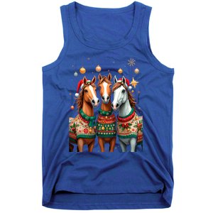 Horses Ugly Sweters Christmas Xmas Horse Lover Horse Meaningful Gift Tank Top