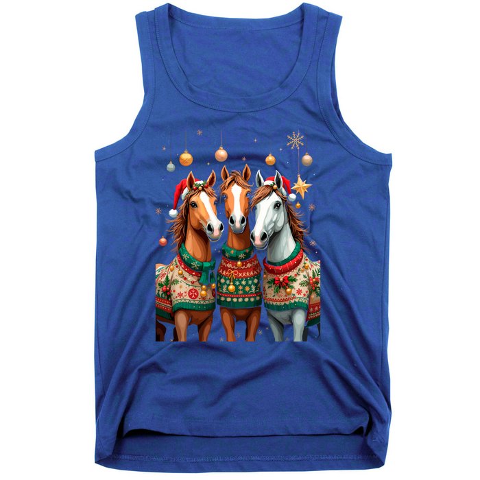 Horses Ugly Sweters Christmas Xmas Horse Lover Horse Meaningful Gift Tank Top