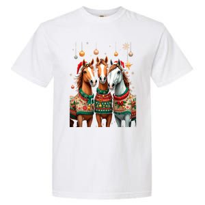 Horses Ugly Sweters Christmas Xmas Horse Lover Horse Meaningful Gift Garment-Dyed Heavyweight T-Shirt