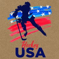 Hockey Usa Support The Team U.S.A Ice Hockey Lover Cotton Canvas Backpack