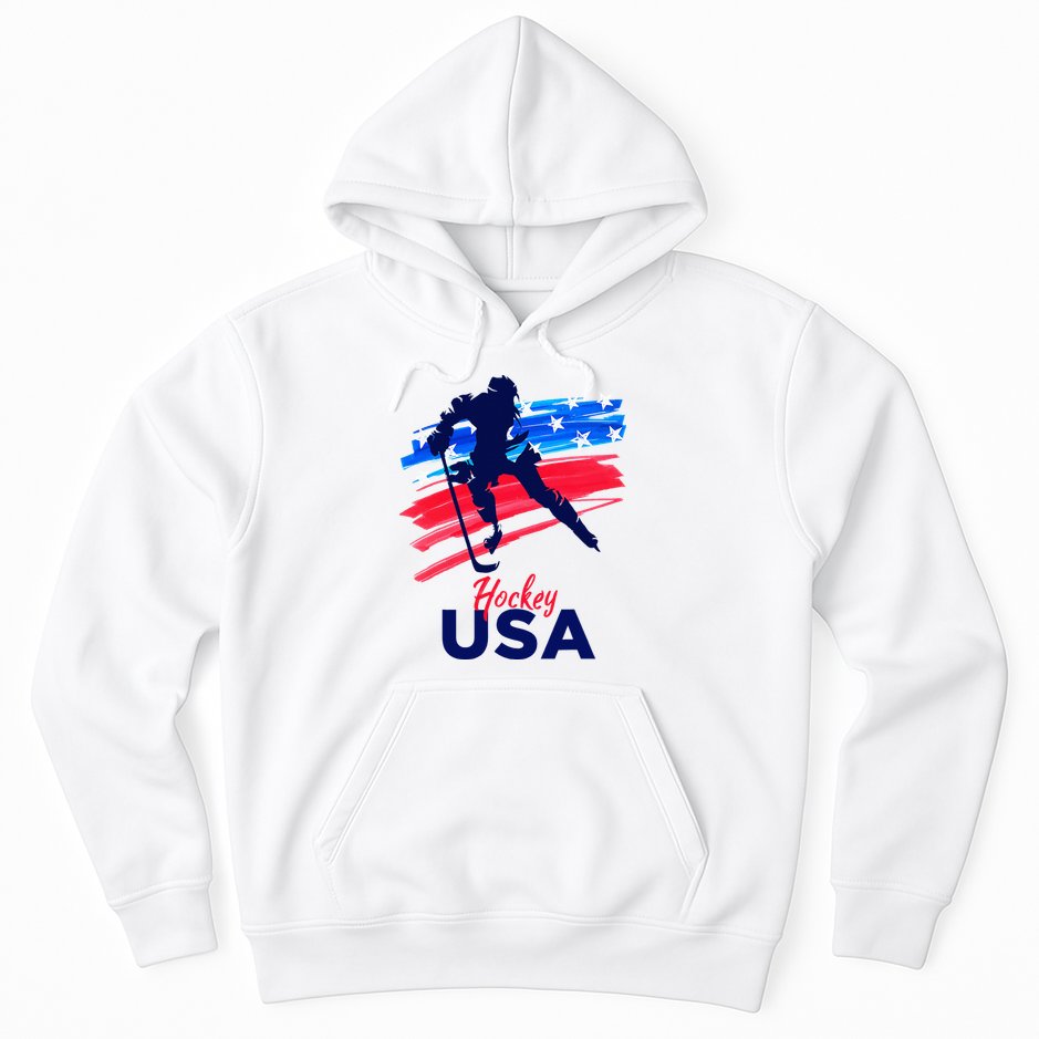 Hockey Usa Support The Team U.S.A Ice Hockey Lover Hoodie