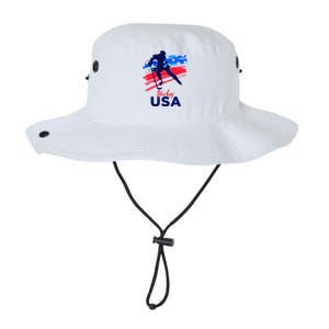 Hockey Usa Support The Team U.S.A Ice Hockey Lover Legacy Cool Fit Booney Bucket Hat