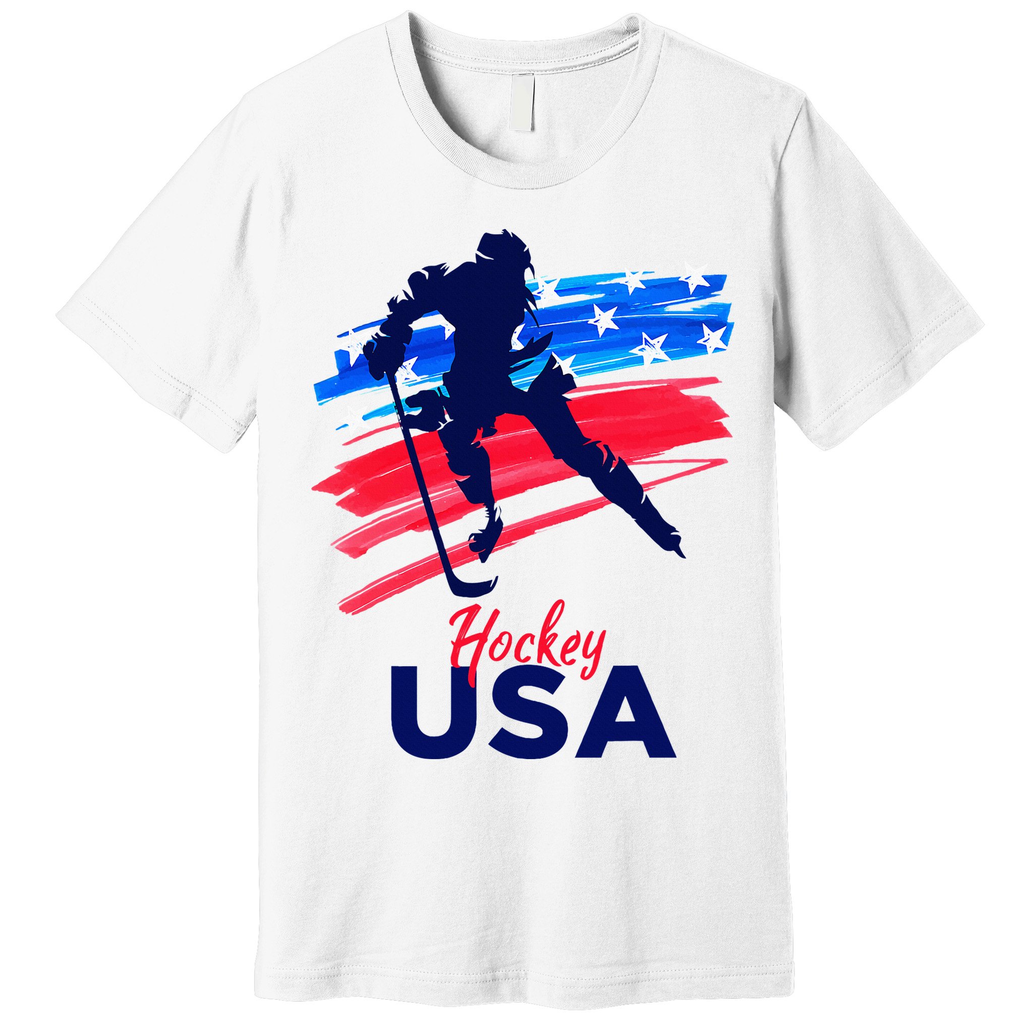 Hockey Usa Support The Team U.S.A Ice Hockey Lover Premium T-Shirt