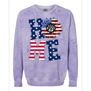 Home USA Sunflower Independence Day Celebration Colorblast Crewneck Sweatshirt