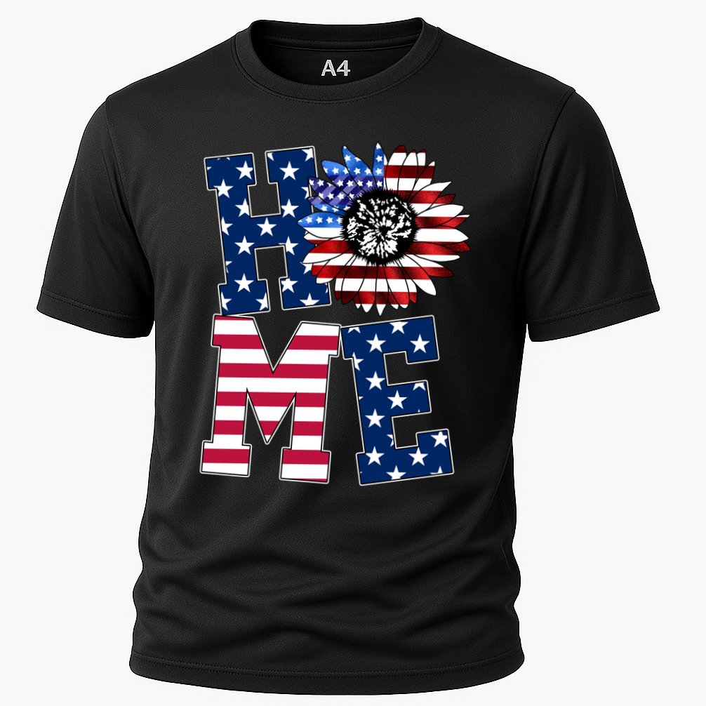 Home USA Sunflower Independence Day Celebration Cooling Performance Crew T-Shirt