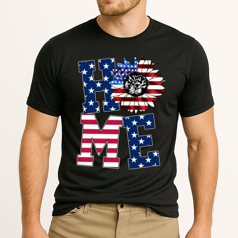 Home USA Sunflower Independence Day Celebration Cooling Performance Crew T-Shirt