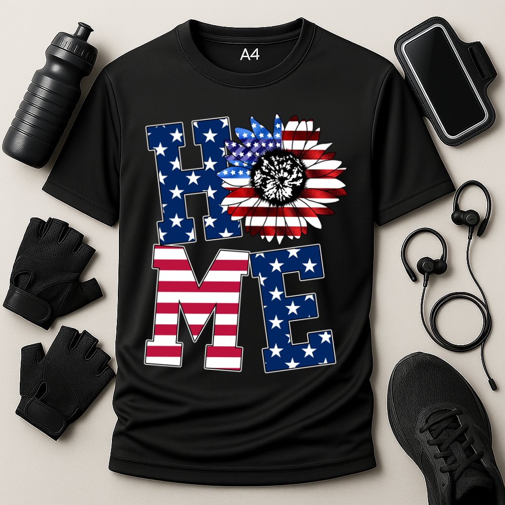 Home USA Sunflower Independence Day Celebration Cooling Performance Crew T-Shirt