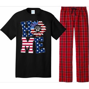 Home USA Sunflower Independence Day Celebration Pajama Set