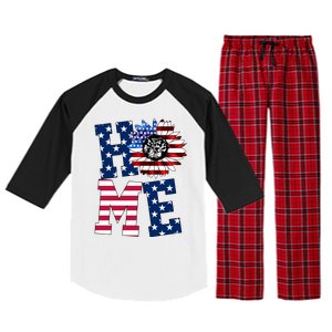 Home USA Sunflower Independence Day Celebration Raglan Sleeve Pajama Set