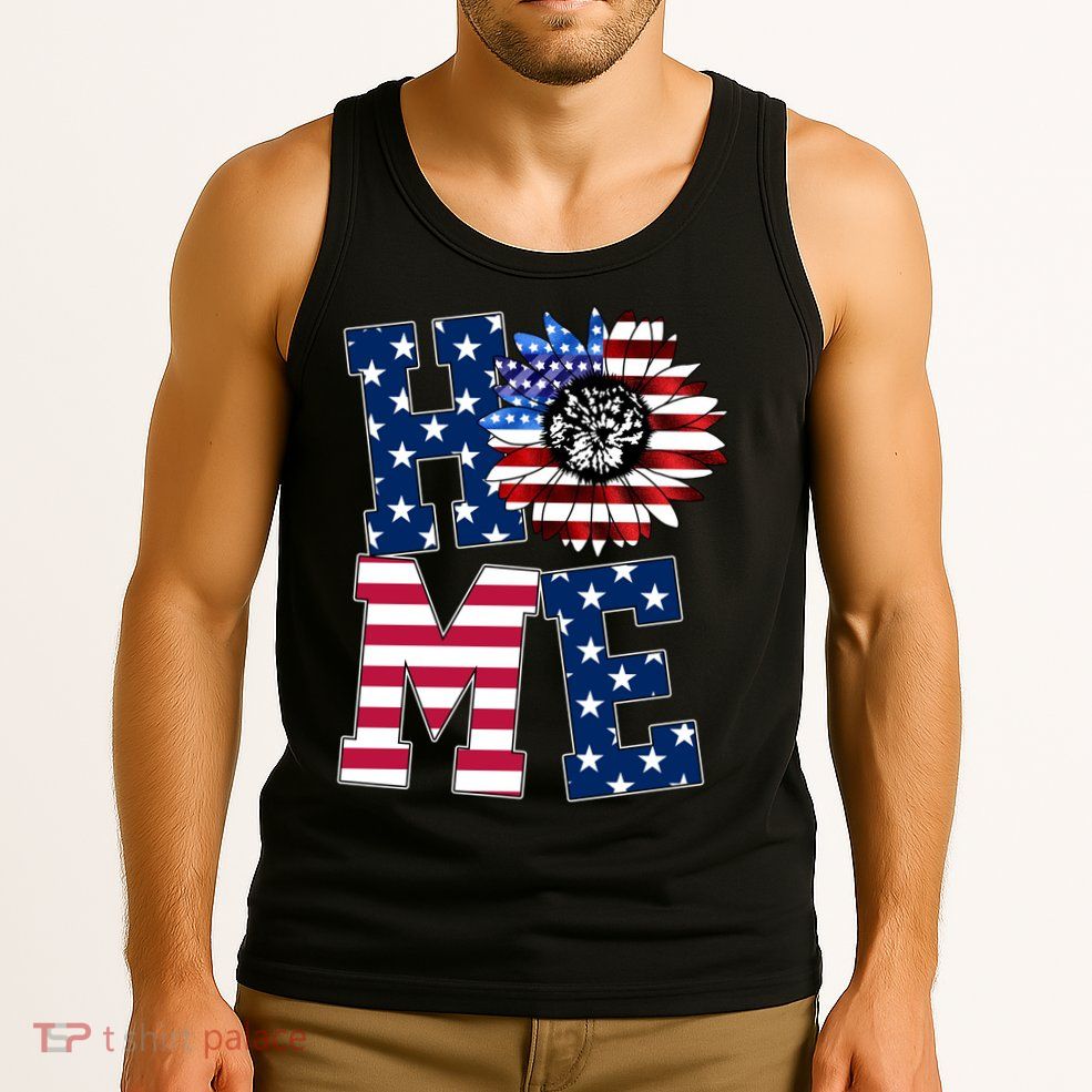 Home USA Sunflower Independence Day Celebration Tank Top