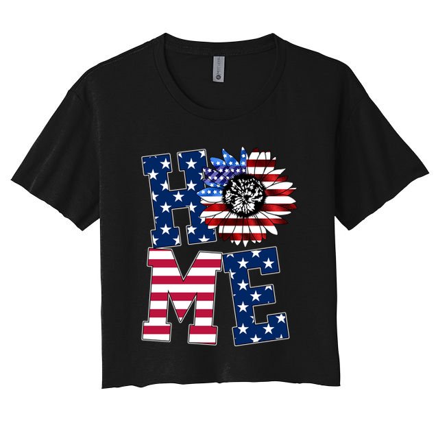 Home USA Sunflower Independence Day Celebration Crop Top
