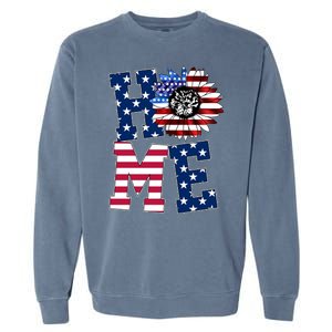 Home USA Sunflower Independence Day Celebration Garment-Dyed Sweatshirt