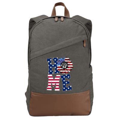 Home USA Sunflower Independence Day Celebration Cotton Canvas Backpack
