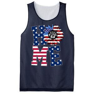 Home USA Sunflower Independence Day Celebration Mesh Reversible Basketball Jersey Tank