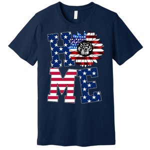 Home USA Sunflower Independence Day Celebration Premium T-Shirt