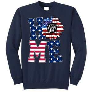 Home USA Sunflower Independence Day Celebration Tall Sweatshirt