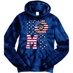 Home USA Sunflower Independence Day Celebration Tie Dye Hoodie